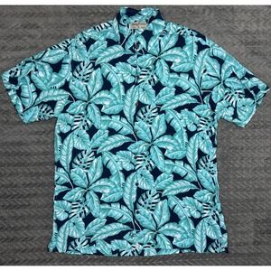 Kenny Flowers Shirt Mens XL Hawaiian Tropical Floral Short Sleeve Button Up